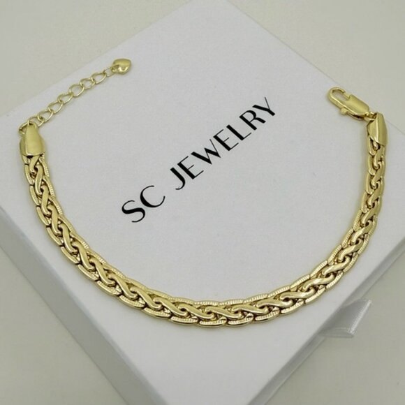 Luxury Gold & Rhodium Plated Rope Chain Bracelet | Adjustable Waterproof Jewelry - Picture 4 of 11